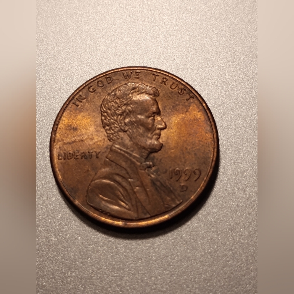 1999 D Lincoln Penny Red-Brown Numerology Significant